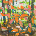 Taumeln in Orange, Acryl auf Leinwand, 100 x 100 cm, 2013
